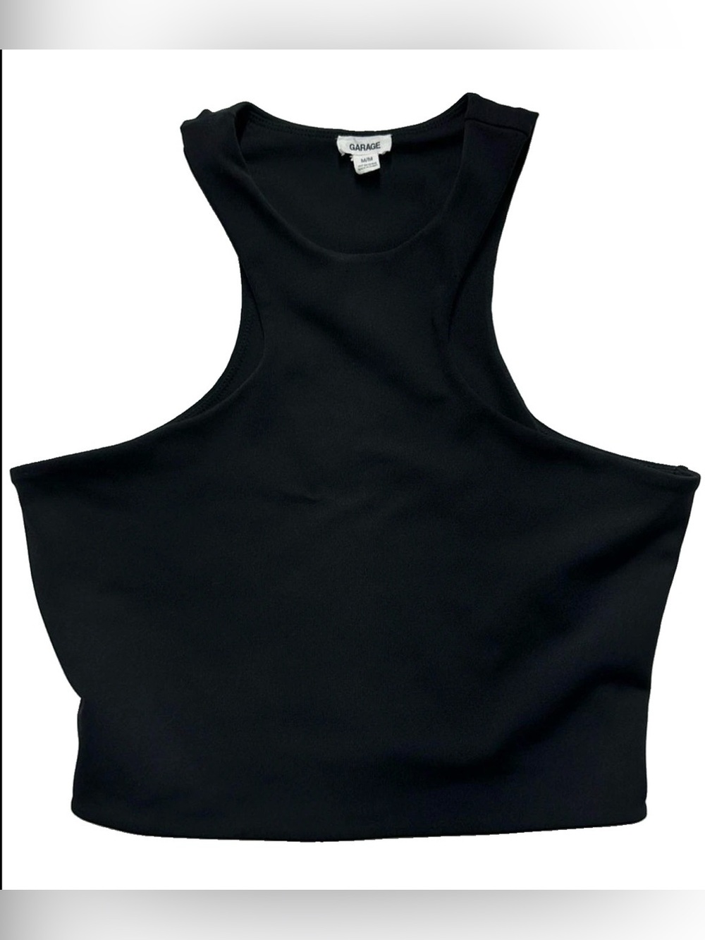 Garage Black Seamless Cropped Tank Top M Y2K Fitted Stretch Going Out